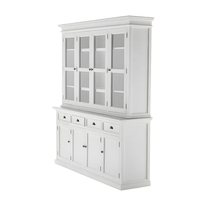Mahogany Dining Hutch with Bevelled Glass Doors, 4 Drawers and Buffet Cabinet
