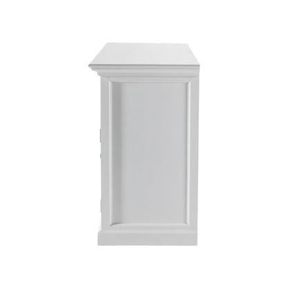 Classic White Buffet with Glass Doors and Drawers, Belen Kox