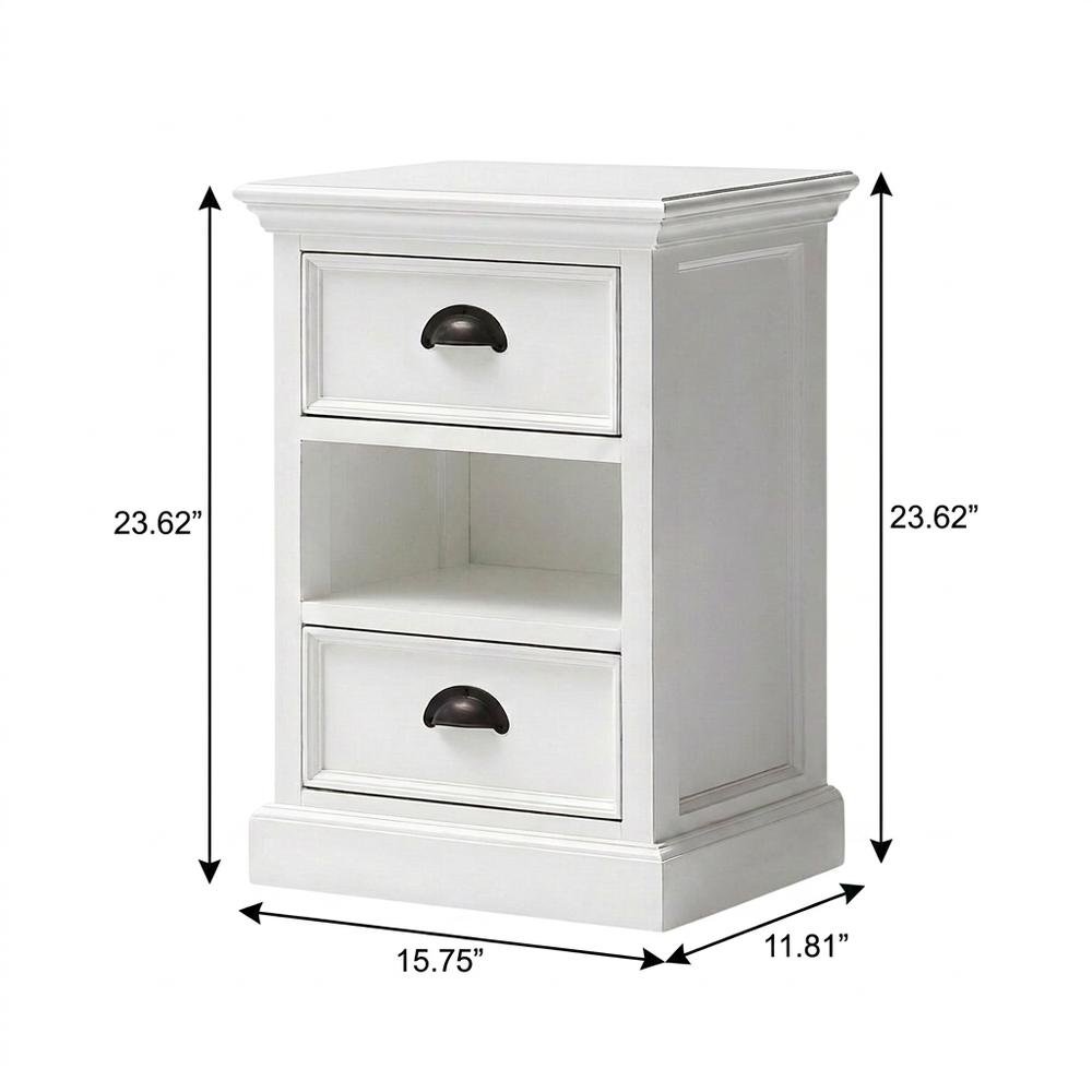 Mahogany Rattan Storage Cabinet with Drawers and Open Shelf Bedside Organizer