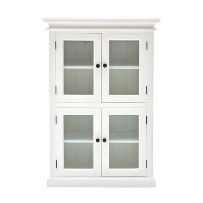 Mahogany Pantry Cabinet with Bevelled Glass Doors and Antique Brass Hardware