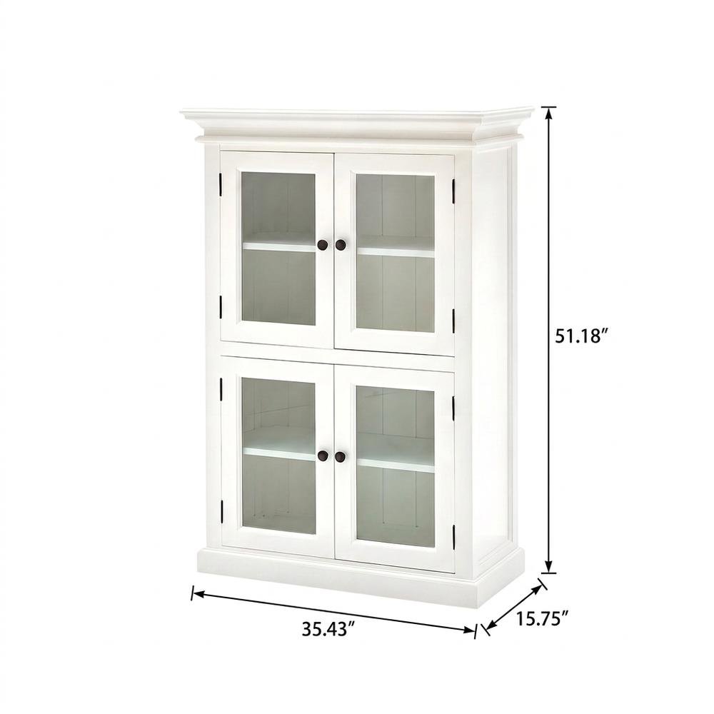 Mahogany Pantry Cabinet with Bevelled Glass Doors and Antique Brass Hardware