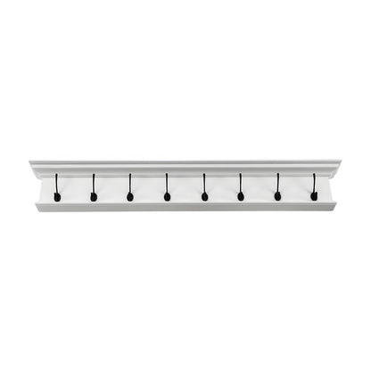 Mahogany Wall Coat Rack with Hat Shelf, French Cleat Hanger and Brass Hooks
