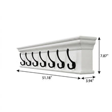Mahogany Wall Coat Rack with Hat Shelf, French Cleat Hanger and Brass Hooks
