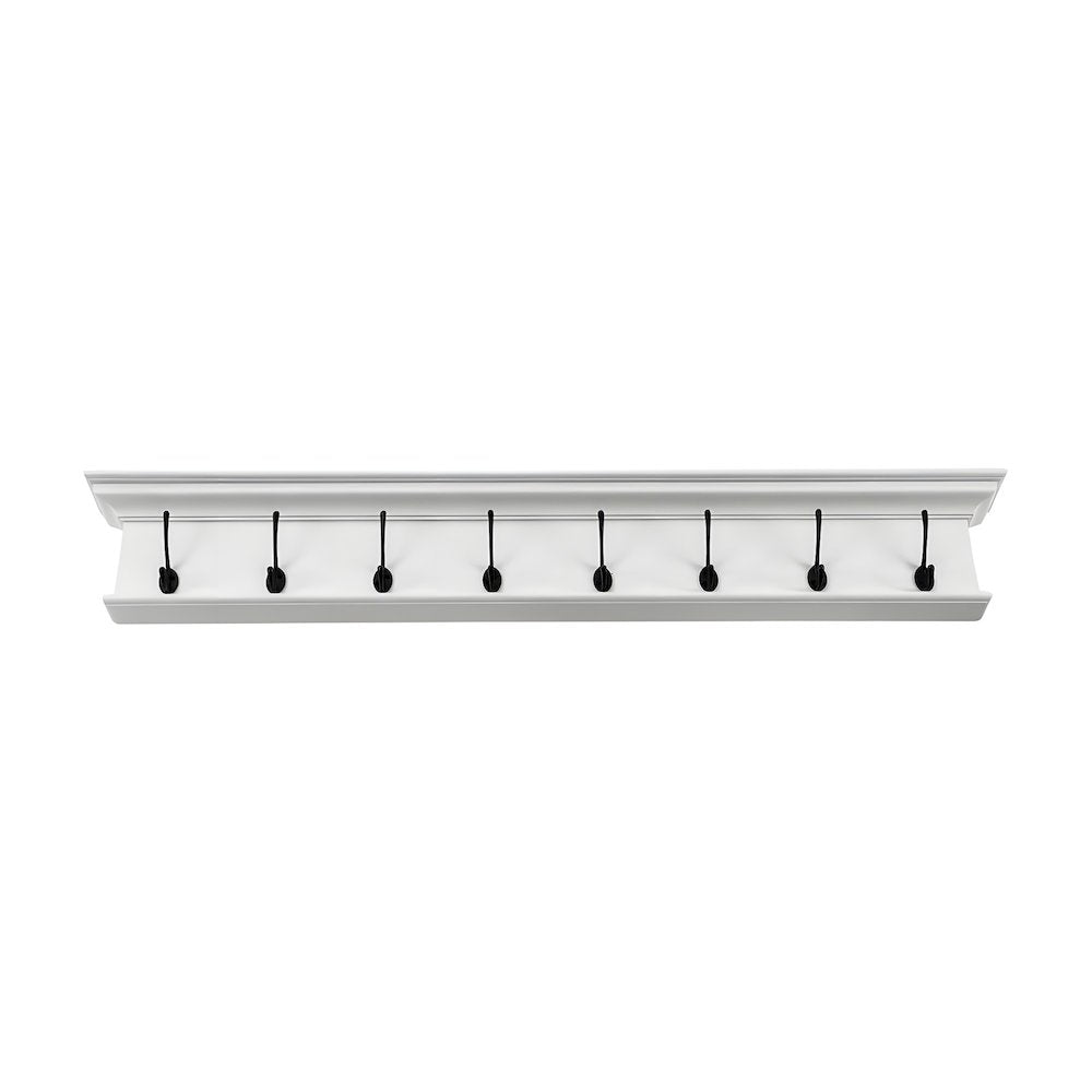 Mahogany Wall Coat Rack with Hat Shelf, French Cleat Hanger and Brass Hooks
