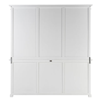 Halifax Hutch Unit with 6 Glass Doors, Classic White