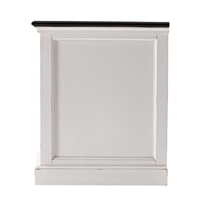 Distressed White and Deep Brown Bedside Storage Table, Belen Kox