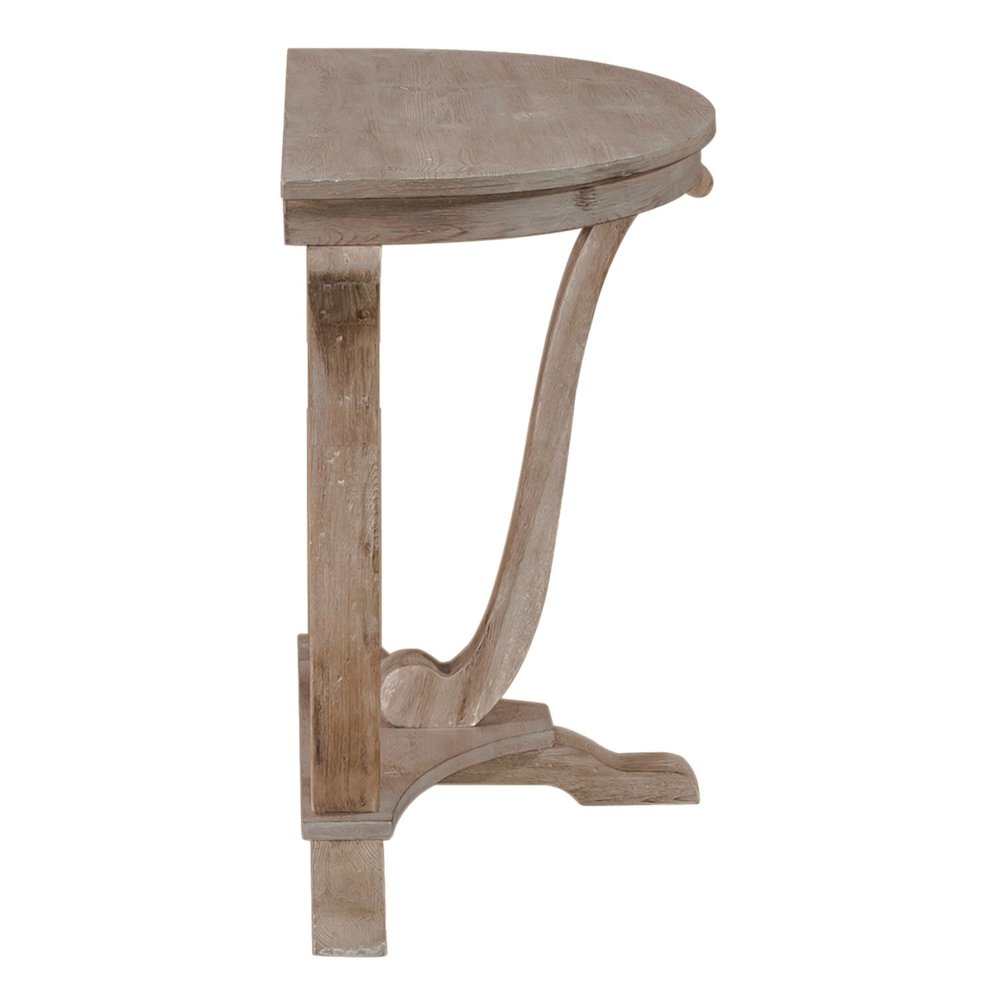 Greystone Mill Sofa Table in Stone White Wash w/ Wirebrush Distressing