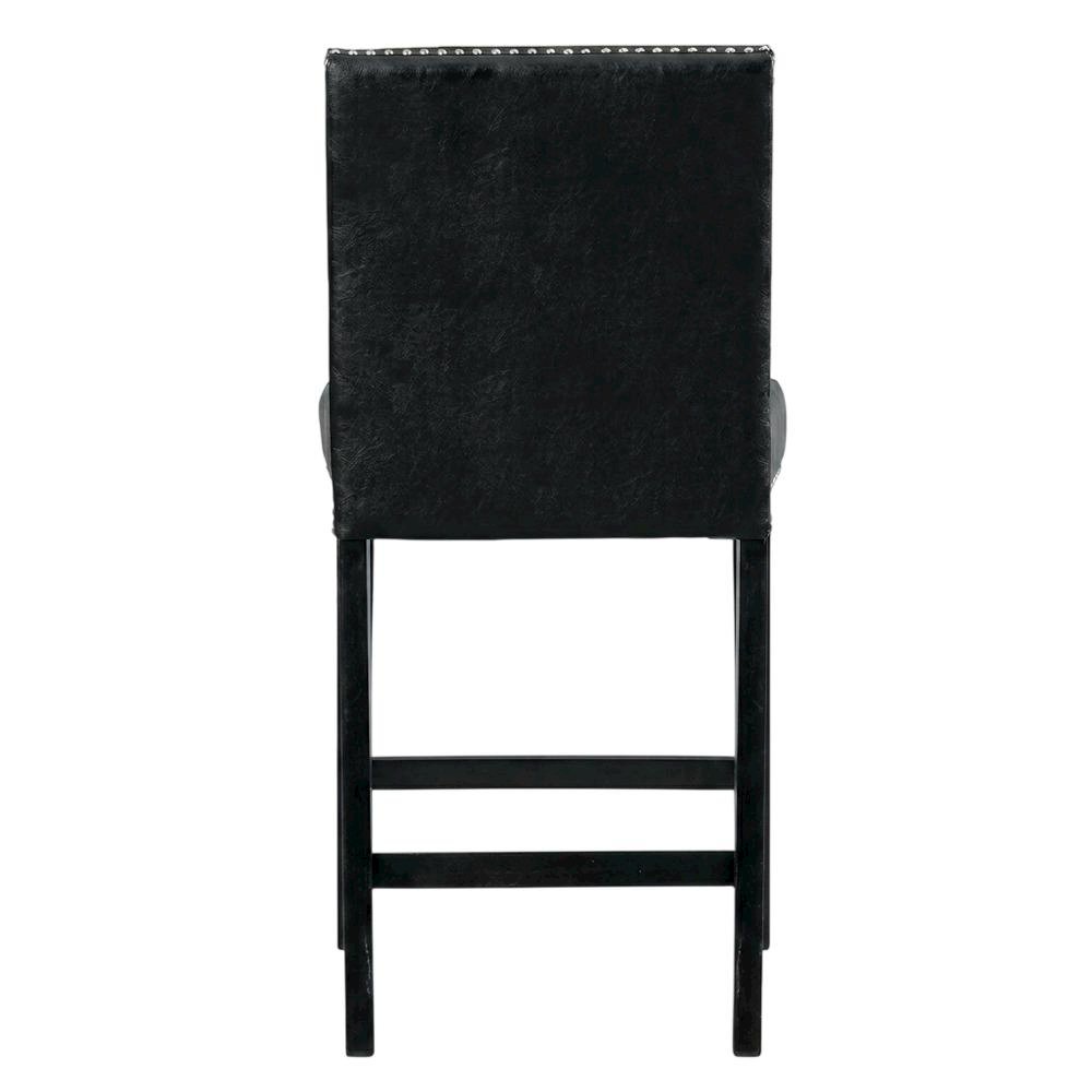 Upholstered Counter Height Side Chair, Transitional Accent Chair,Black, Set of 2