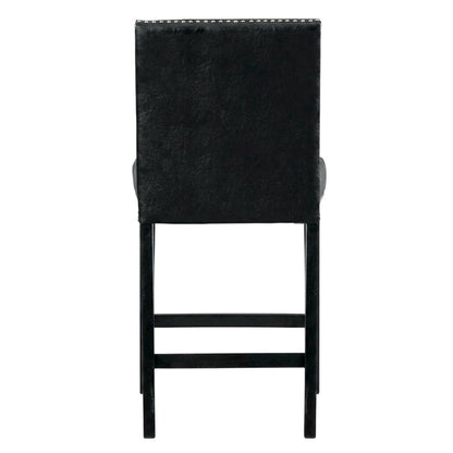 Upholstered Counter Height Side Chair, Transitional Accent Chair,Black, Set of 2