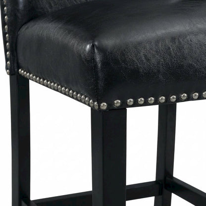 Upholstered Counter Height Side Chair, Transitional Accent Chair,Black, Set of 2