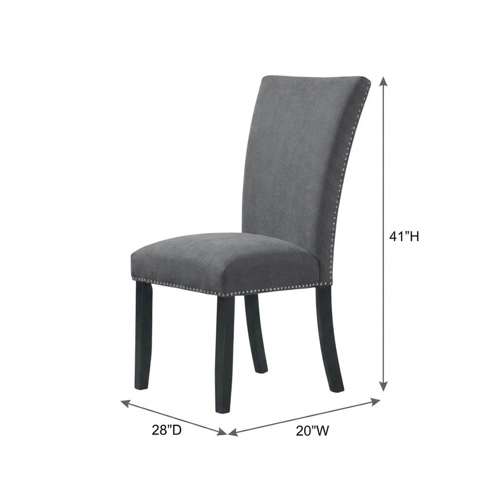 Upholstered Side Chair, Polyester Accent Chair for Dining Room,Gray, Set of 2