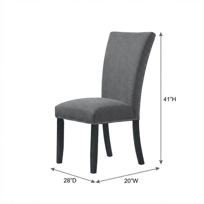 Upholstered Side Chair, Polyester Accent Chair for Dining Room,Gray, Set of 2
