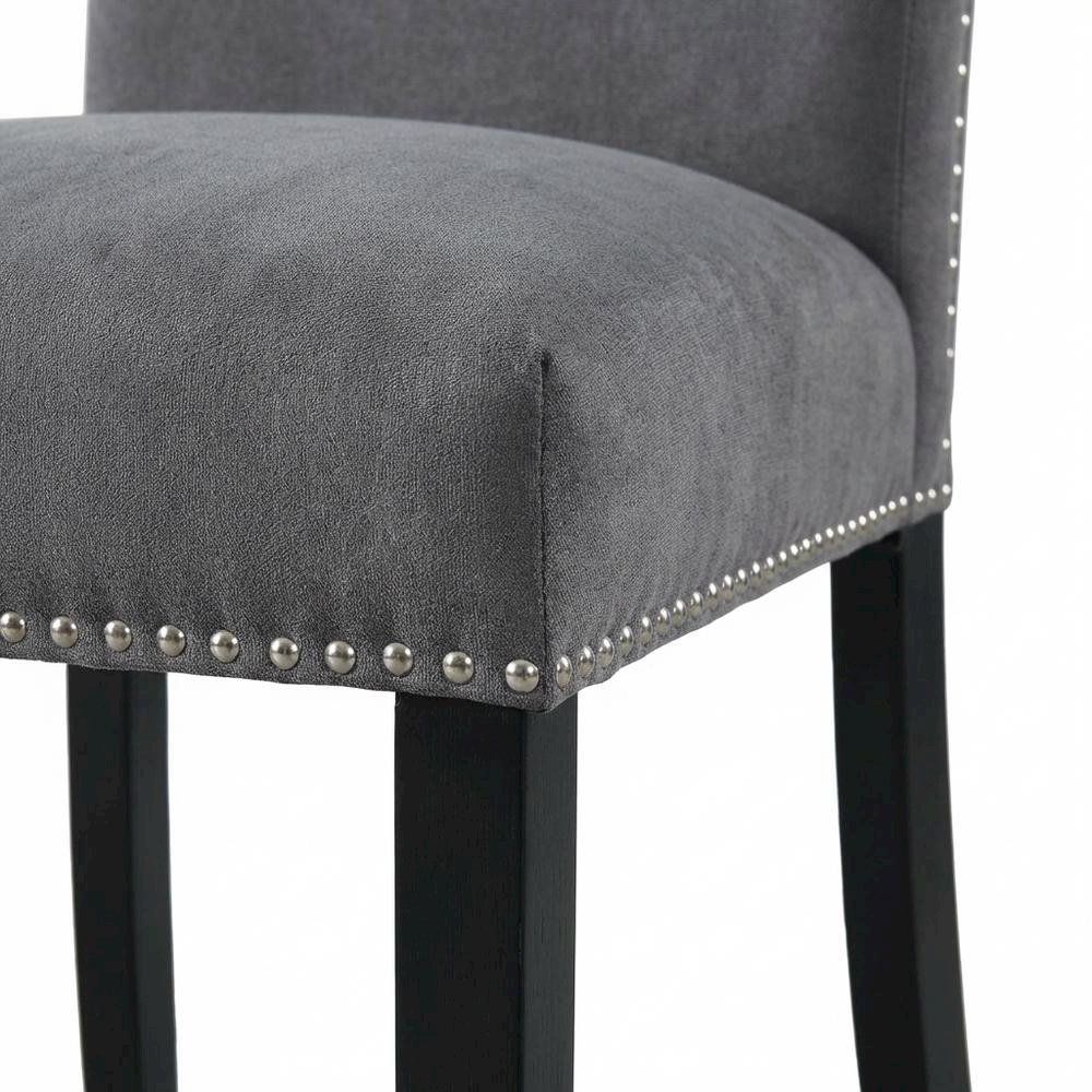 Upholstered Side Chair, Polyester Accent Chair for Dining Room,Gray, Set of 2