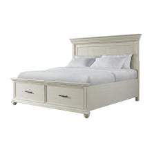King Platform Storage Bed with Drawers, Traditional Wood Bed Frame,White