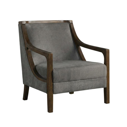 Transitional Upholstered Accent Chair with Spring Seat for Living Room,Gray