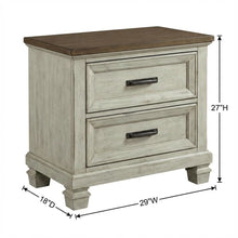 Medium Brown Nightstand with Usb and Farmhouse Style