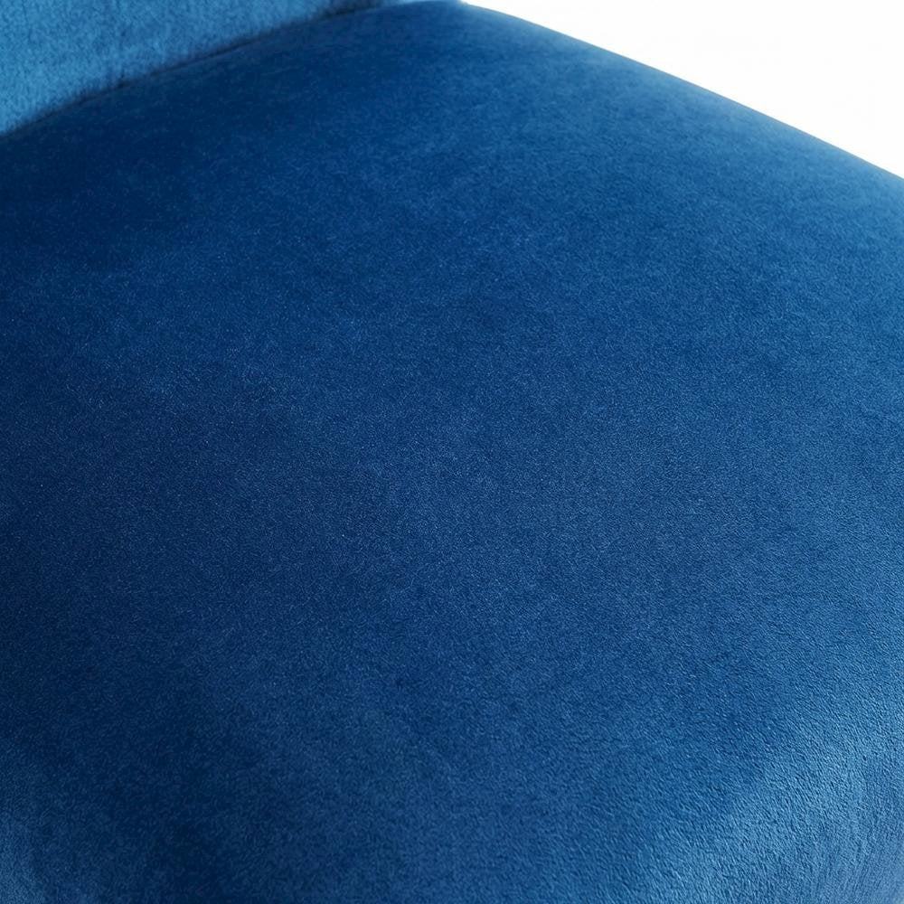 Velvet Upholstered Counter Stool, Glam Accent Chair for Kitchen Dining,Blue