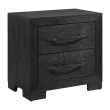 Black Modern Nightstand with 2 Drawers and Sleek Finish