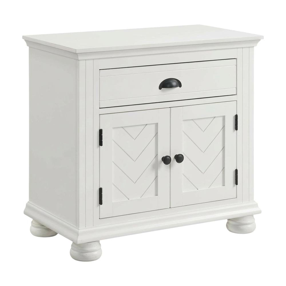 White 1-Drawer Nightstand with Traditional Style and Ample Storage