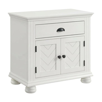 White 1-Drawer Nightstand with Traditional Style and Ample Storage