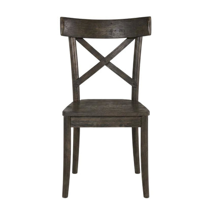 Farmhouse Wooden Side Chair, Rustic Dining Accent Chair for Kitchen Room,Brown