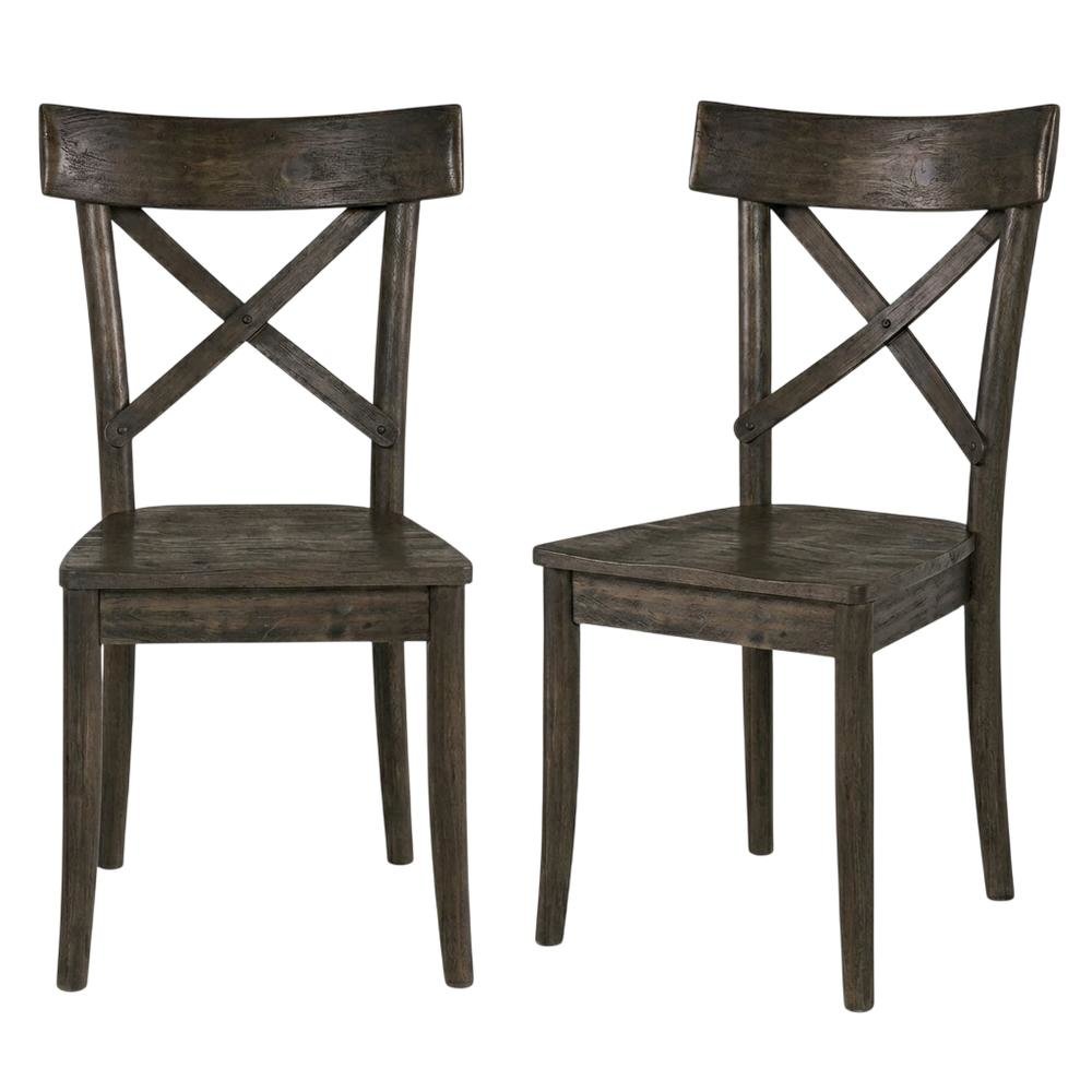 Farmhouse Wooden Side Chair, Rustic Dining Accent Chair for Kitchen Room,Brown