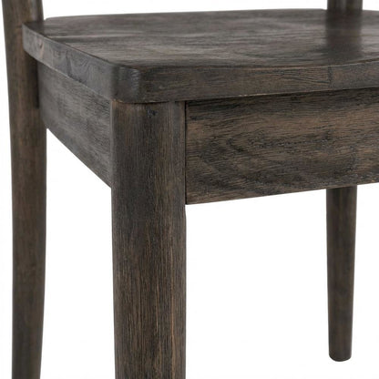 Farmhouse Wooden Side Chair, Rustic Dining Accent Chair for Kitchen Room,Brown
