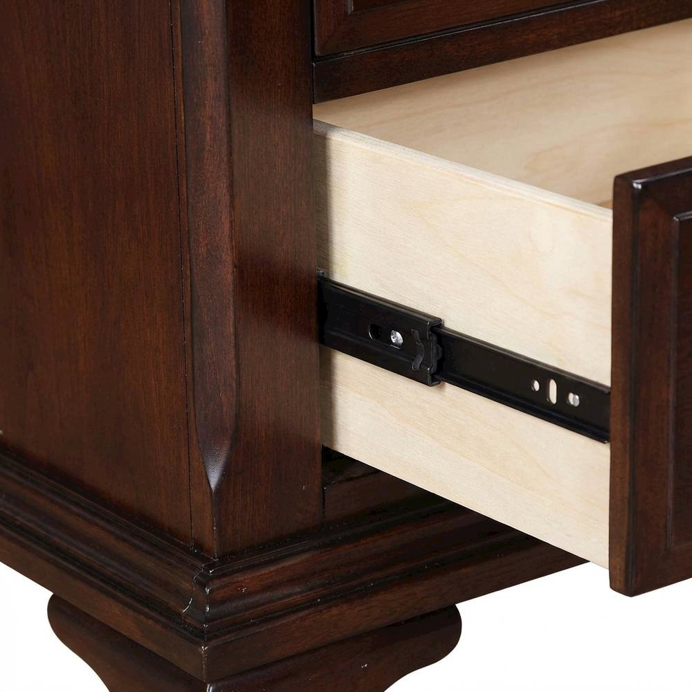 Traditional Nightstand with Drawers, Classic Bedside Table for Bedroom,Brown