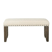 Polyester Upholstered Dining Bench, Traditional Accent Bench,White
