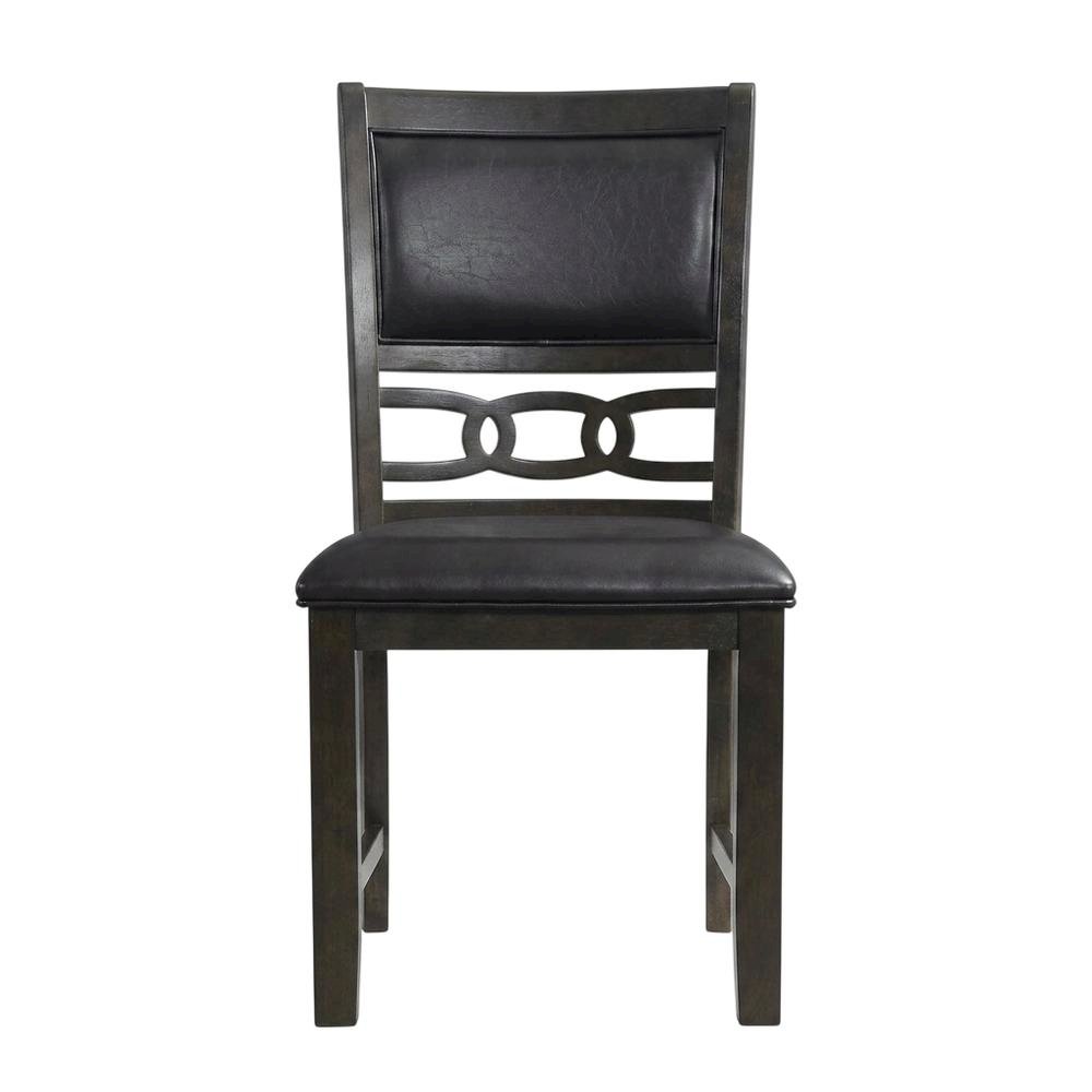 Faux Leather Upholstered Side Chair, Transitional Accent Chair,Brown