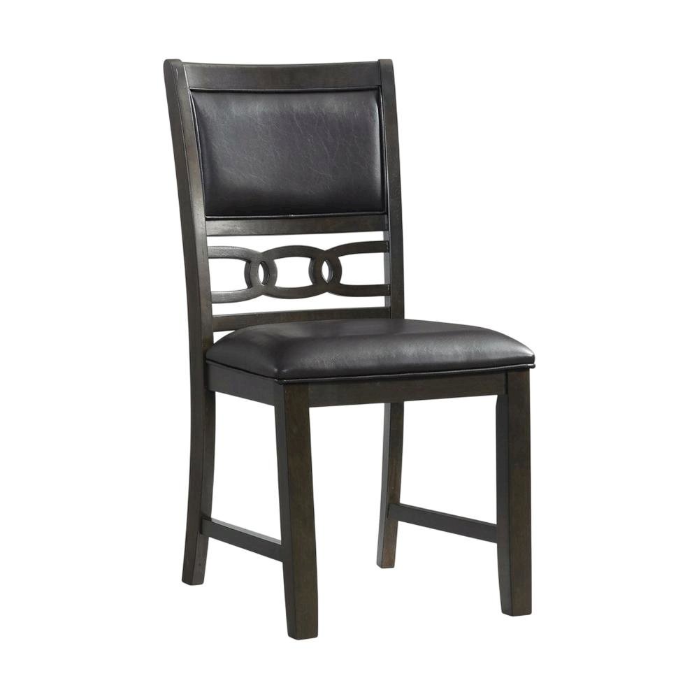 Faux Leather Upholstered Side Chair, Transitional Accent Chair,Brown