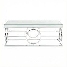 Rectangle Chrome Mirrored Coffee Table with Glam Finish and Sturdy Build
