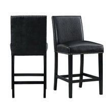 Upholstered Counter Height Side Chair, Transitional Accent Chair,Black, Set of 2
