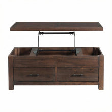 Cherry Lift Top Coffee Table with Storage Drawer and Transitional Design