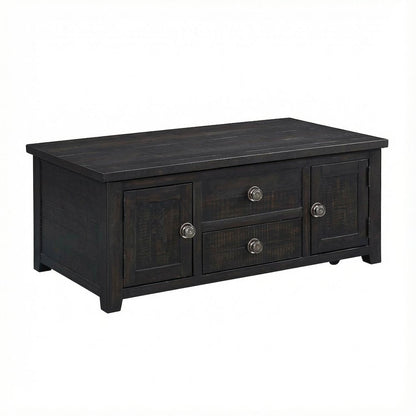 Espresso 2-Drawer Coffee Table with Lift Top and Spacious Storage Compartments