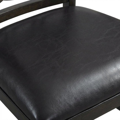 Faux Leather Upholstered Side Chair, Transitional Accent Chair,Brown