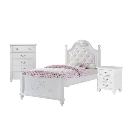 Twin Platform Bedroom Set, Traditional 3-Piece Bed Suite for Master Bedroom