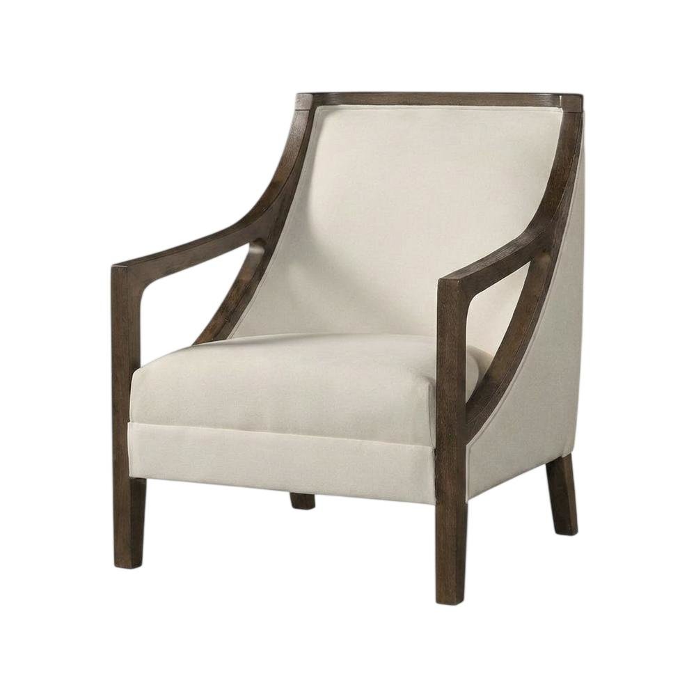 Transitional Upholstered Accent Chair with Spring Seat for Living Room,Brown