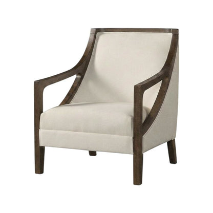 Transitional Upholstered Accent Chair with Spring Seat for Living Room,Brown