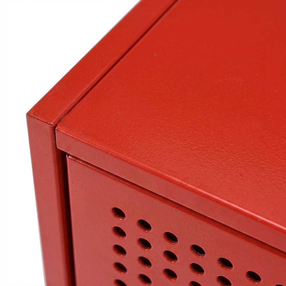 Modern Nightstand with USB Charging Port, Accent Bedside Table for Bedroom,Red