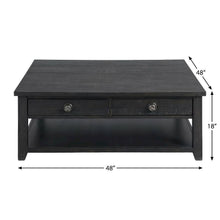Square Coffee Table Dark Grey Traditional Design with Durable Construction