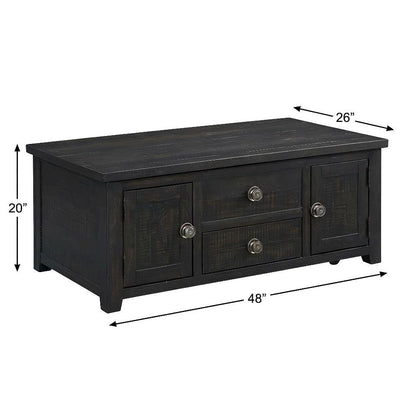 Espresso 2-Drawer Coffee Table with Lift Top and Spacious Storage Compartments