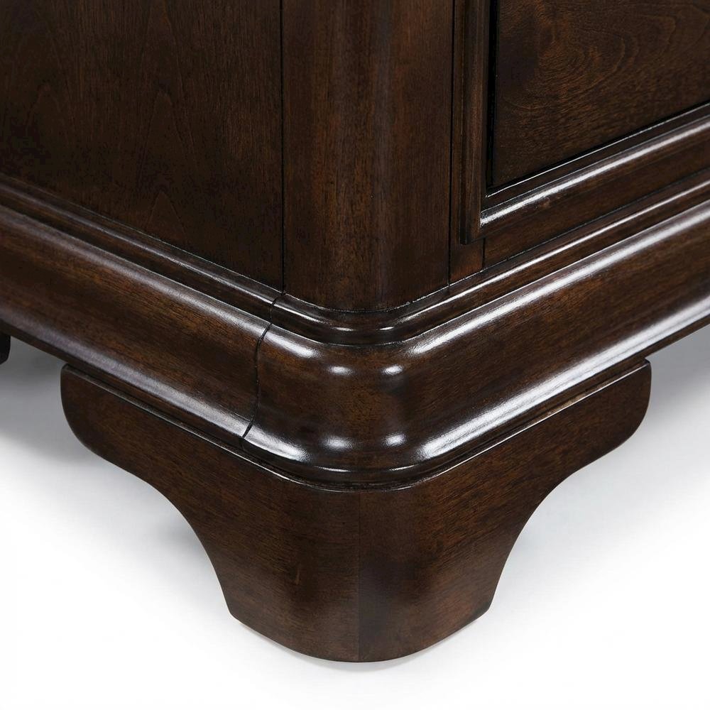 Cherry Finish Traditional Nightstand with Finger Joint Construction