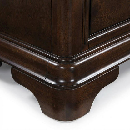 Cherry Finish Traditional Nightstand with Finger Joint Construction