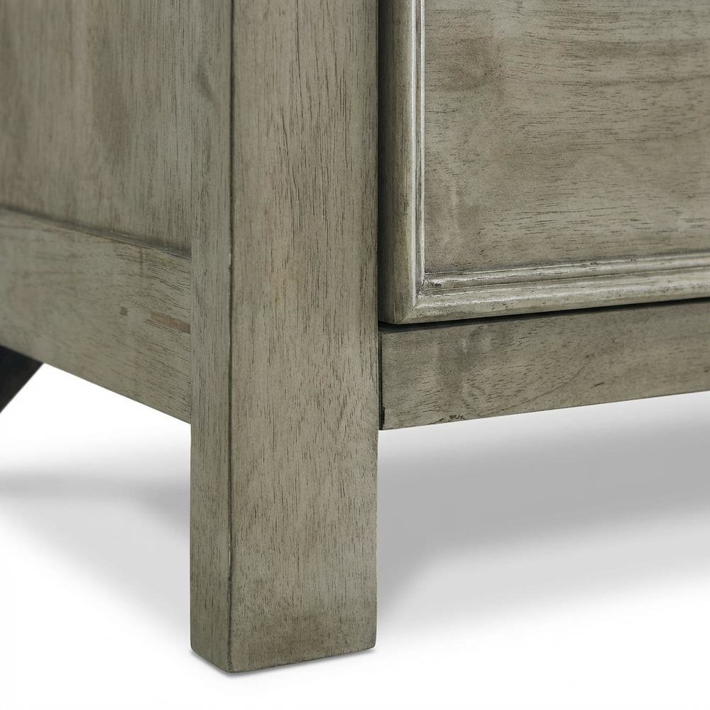 Drift Grey Nightstand with 3 Drawers and Transitional Style