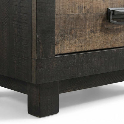 Walnut Nightstand with Dovetail Drawers and Metal Glides for Bedroom