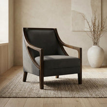 Transitional Upholstered Accent Chair with Spring Seat for Living Room,Gray