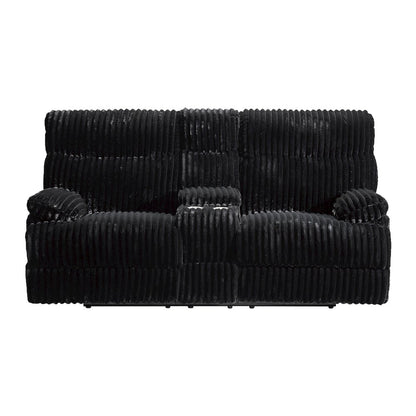 Admiral Motion Loveseat with Console in Masis Black