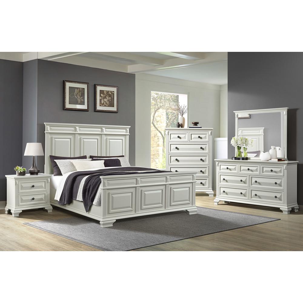 Sumner King Panel Bed in Antique White