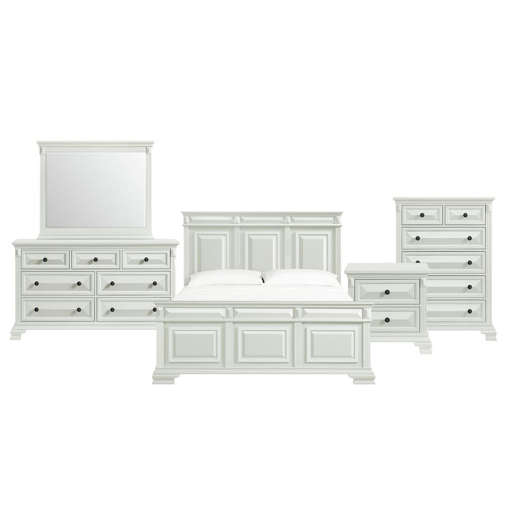 Sumner King Panel Bed in Antique White